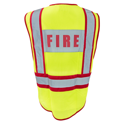 1246-FRD - ANSI Class 2 Fire Breakaway Safety Vest with Clear ID Pocket image 1