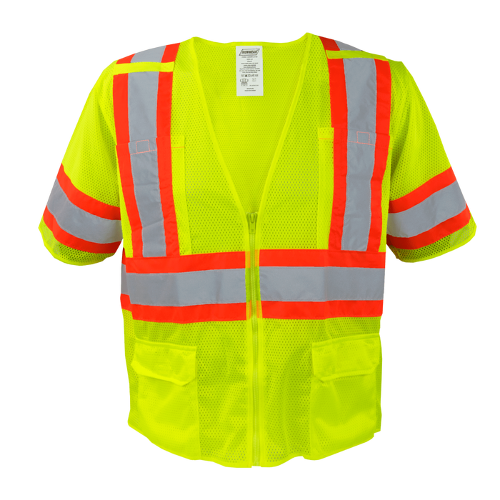 1293FR-Z-RD - FR ANSI Class 3 Safety Vest with Zipper and Radio Clips image 2