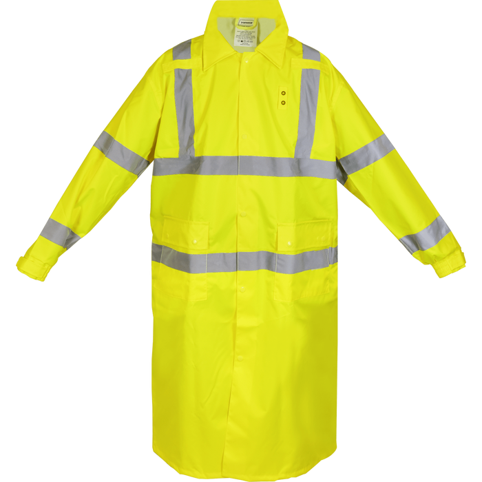9520 - Hi Vis Class 3 Rain Coat, 48" Long image 2
