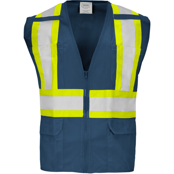 1287-Z-RD - Safety Vest with Zipper and Radio Clips image 3