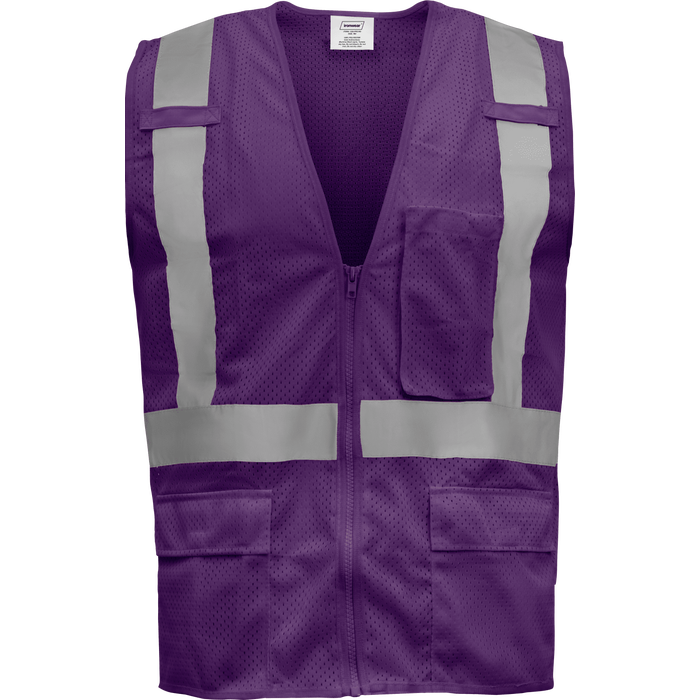 1284-Z-RD - Economy Safety Vest with Zipper and Radio Clips image 9