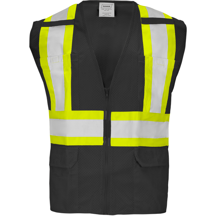 1287-Z-RD - Safety Vest with Zipper and Radio Clips image 1