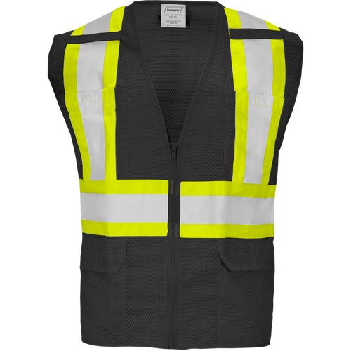 1287-Z-RD - Safety Vest with Zipper and Radio Clips image 1