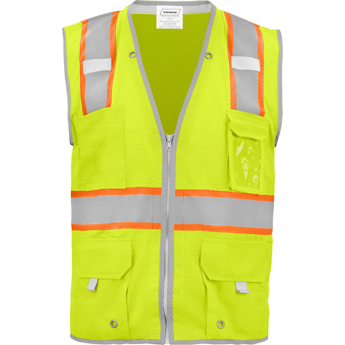 1241-Z-RD-CID - ANSI Class 2 Safety Vest with Zipper and Clear ID Pocket image 2