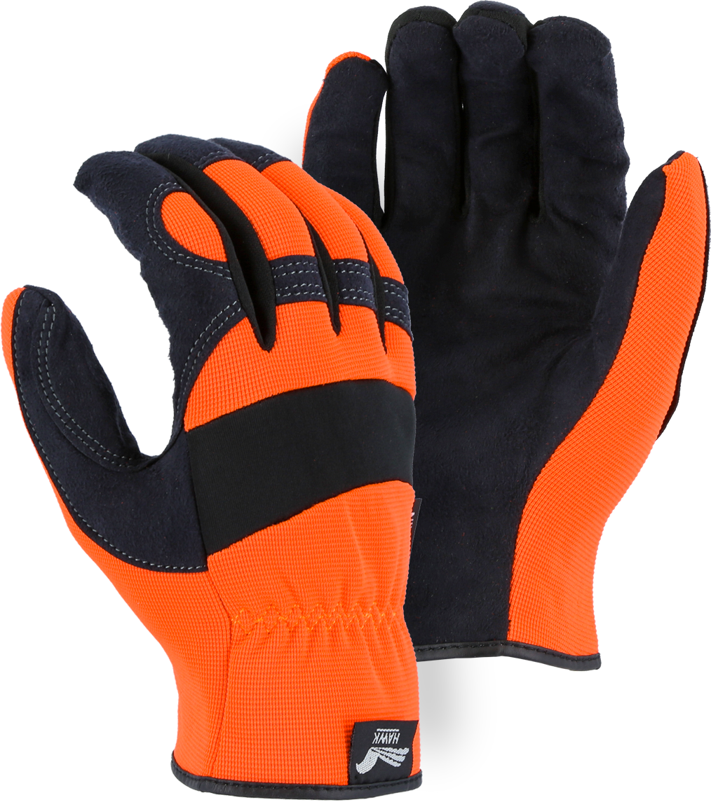 2136 - Armor Skin Mechanics Glove with Colored Knit Back image 0