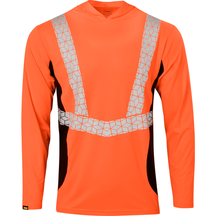 7153 - Premium Hi Vis Class 2 Hooded Shirt with Elastex and GeoFlect Tape image 8