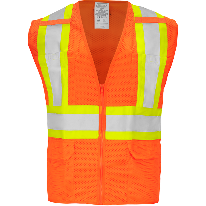 1287-Z-RD - Safety Vest with Zipper and Radio Clips image 7