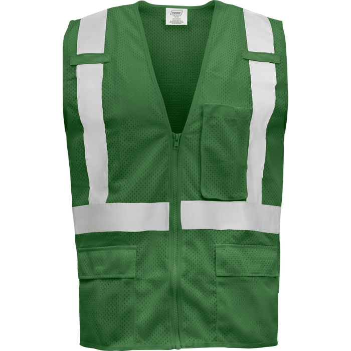 1284-Z-RD - Economy Safety Vest with Zipper and Radio Clips image 4