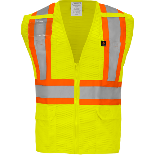 1287FR-Z-RD-CID - FR ANSI Class 2 Safety Vest with Zipper and Clear ID Pocket image 0