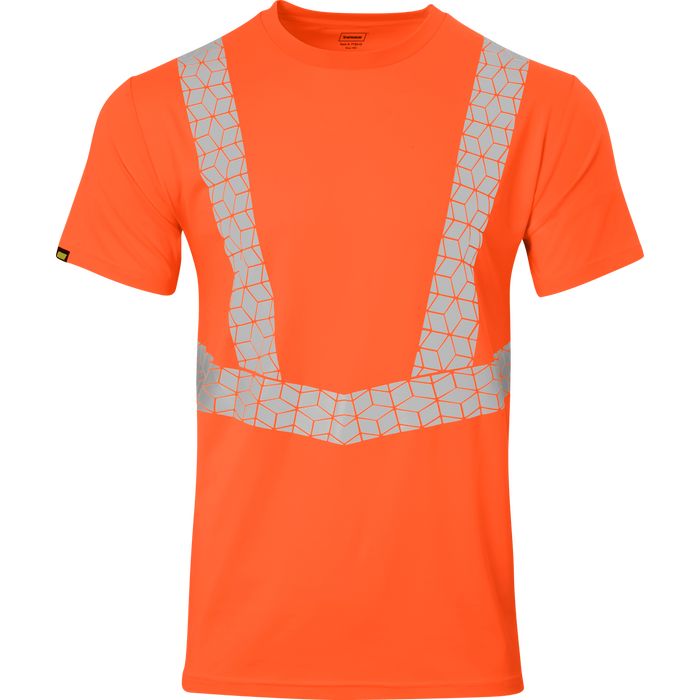 7132 - Premium Hi Vis Class 2 Crew Neck with Elastex and GeoFlect Tape image 3