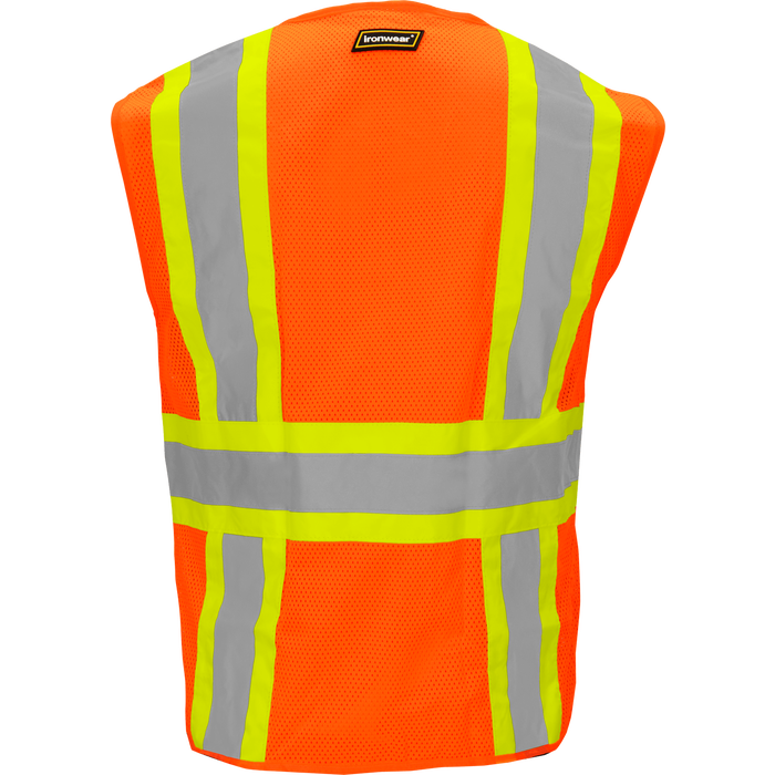 1287-Z-RD-CID - Class 2 Safety Vest with Zipper and Radio Clips image 1