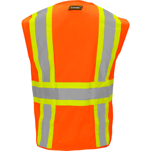 1287-Z-RD-CID - Class 2 Safety Vest with Zipper and Radio Clips image 1