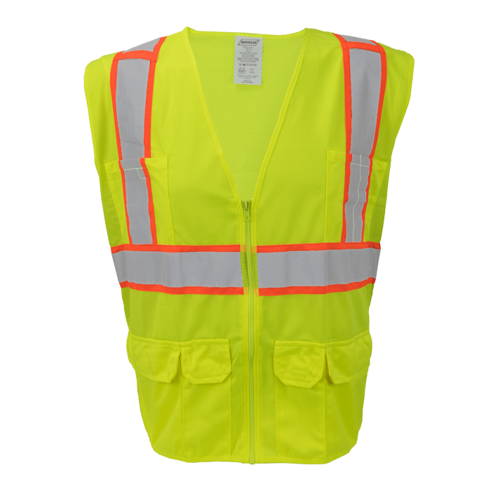 1277FR-Z-RD - FR ANSI Class 2 Safety Vest with Zipper and Radio Clips image 0