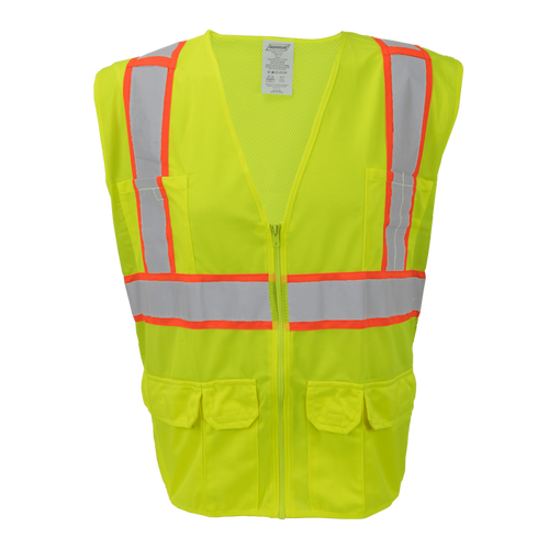 1277FR-Z-RD - FR ANSI Class 2 Safety Vest with Zipper and Radio Clips image 0