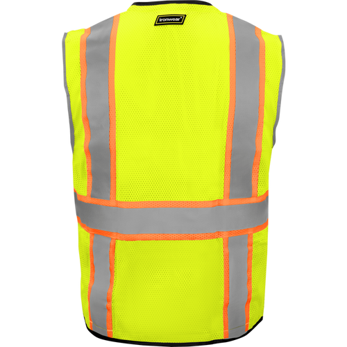 1245-Z-RD - Heavy Duty ANSI Class 2 Safety Vest with Zipper and Radio Clips image 1