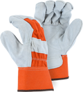 2501CD - Split Cowhide Leather Double Palm Glove with High Vis Canvas Back image 0
