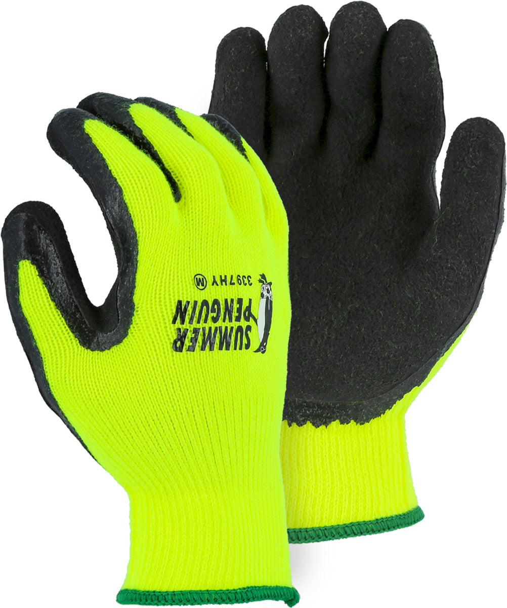 3397H - A1 Summer Penguin Glove with Latex Palm Coating on Hi-Vis Knit Liner image 1