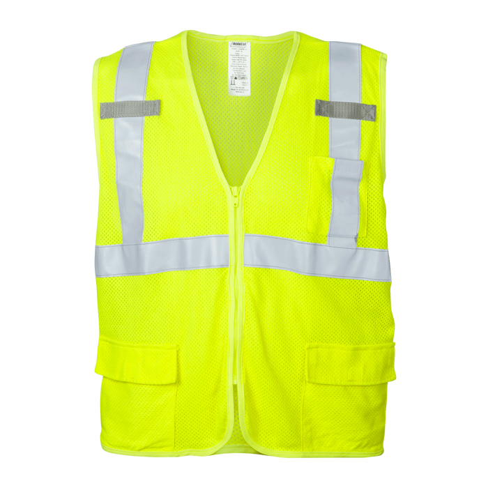 1266FR-Z-RD - FR ARC Rated ANSI Class 2 Safety Vest with Zipper and Radio Clips image 0