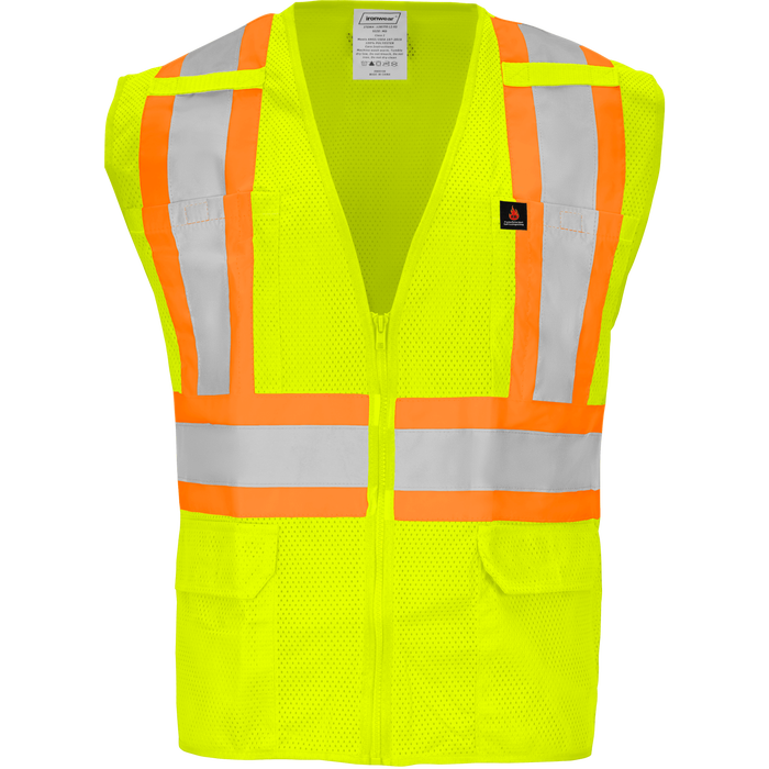 1287FR-Z-RD - FR Safety Vest with Zipper and Radio Clips image 0