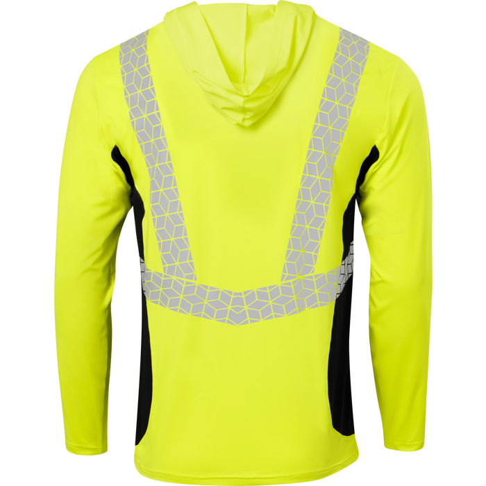 7153 - Premium Hi Vis Class 2 Hooded Shirt with Elastex and GeoFlect Tape image 3