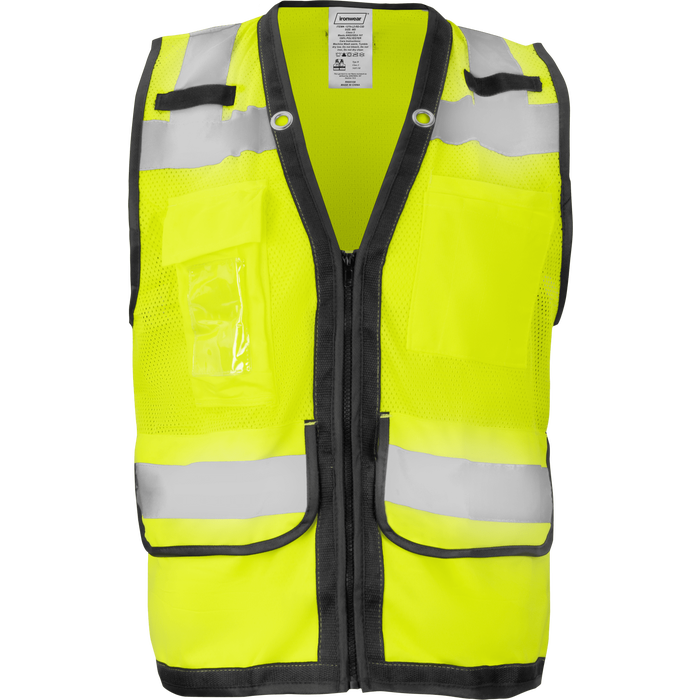 1279-Z-RD-CID - ANSI Class 2 Surveyor Vest with Zipper and Clear ID Pocket image 0