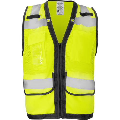 1279-Z-RD-CID - ANSI Class 2 Surveyor Vest with Zipper and Clear ID Pocket image 0