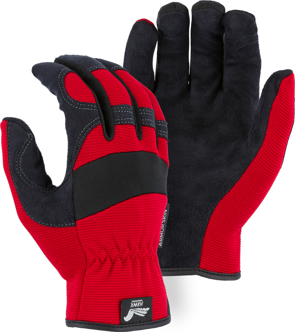 2136 - Armor Skin Mechanics Glove with Colored Knit Back image 2