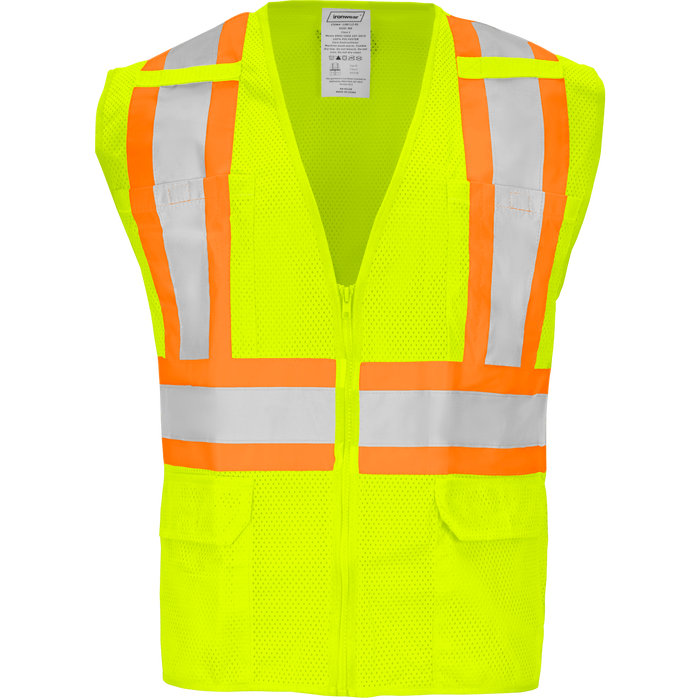1287-Z-RD - Safety Vest with Zipper and Radio Clips image 5