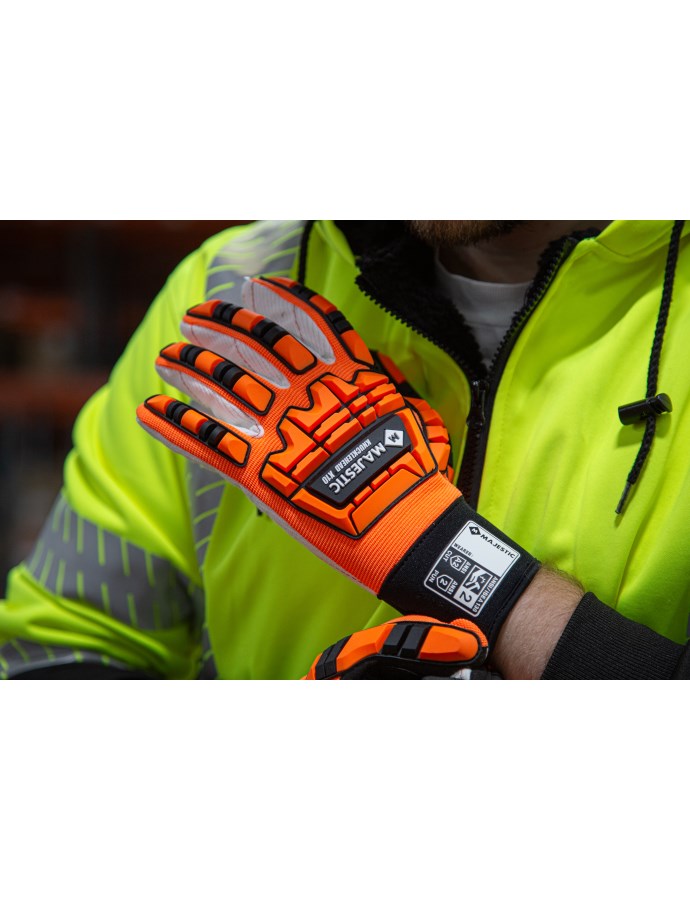 21262HO - A2 Driller X10 Mechanics Glove with Cotton Palm and Impact Protection image 1