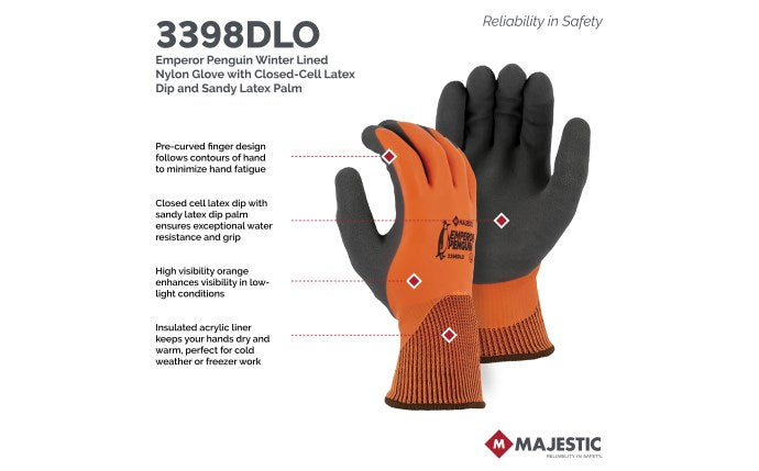3398DLO - A2 Emperor Penguin Lined Nylon Glove with Closed-Cell Latex Dip image 2