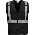 1284-Z-RD - Economy Safety Vest with Zipper and Radio Clips image 1