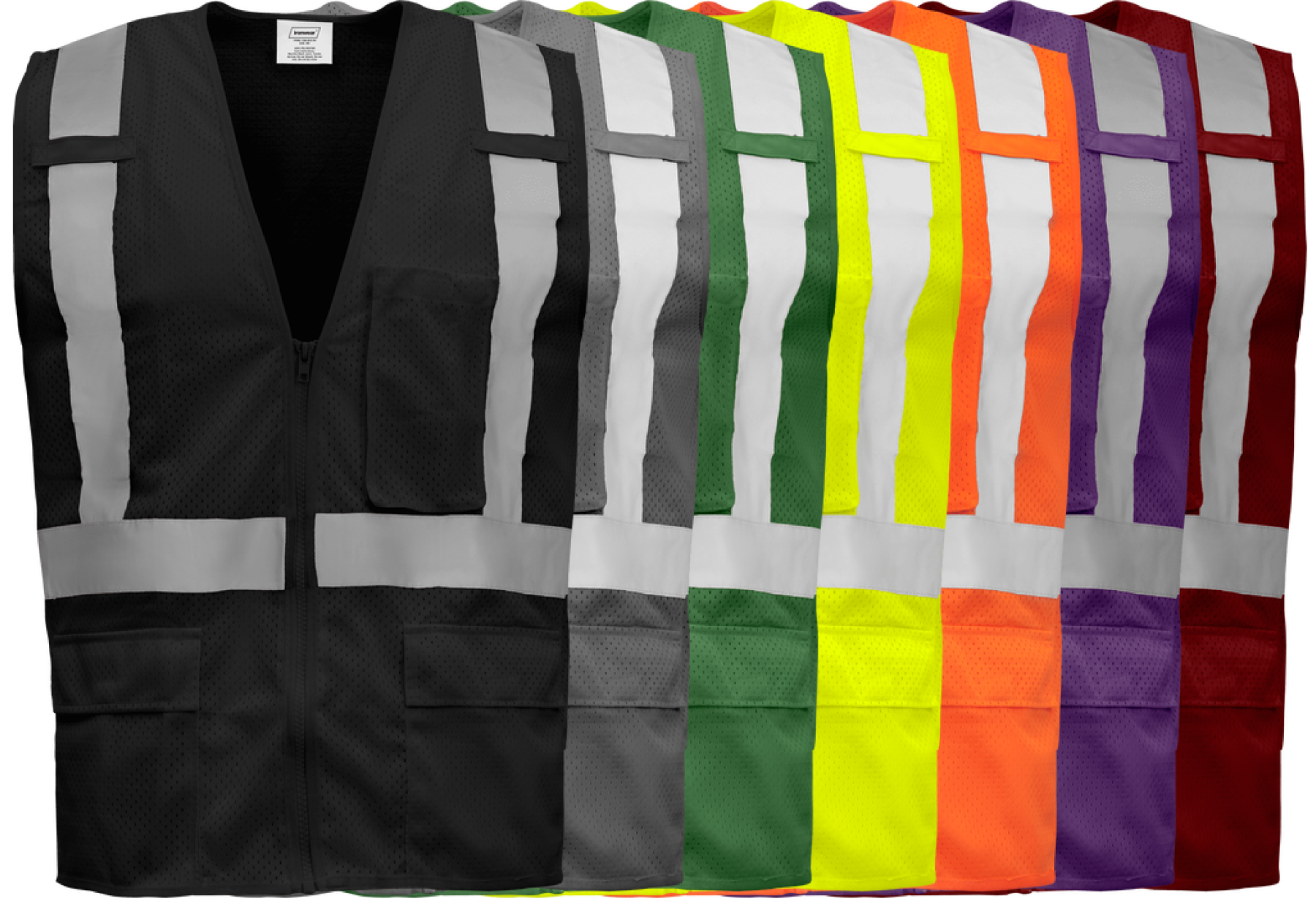 1284-Z-RD - Economy Safety Vest with Zipper and Radio Clips image 0
