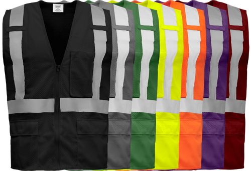 1284-Z-RD - Economy Safety Vest with Zipper and Radio Clips image 0