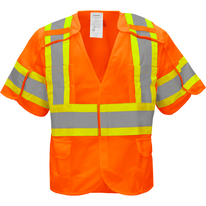 1293-BRK-RD - ANSI Class 3 Breakaway Safety Vest with Radio Clips image 2