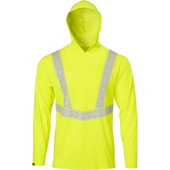 7152 - Premium Hi Vis Class 2 Hooded Shirt with Elastex and GeoFlect Tape image 0