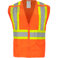 1287-Z-RD-CID - Class 2 Safety Vest with Zipper and Radio Clips image 0