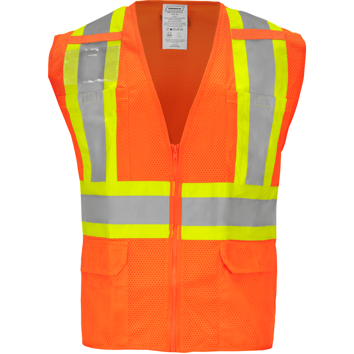 1287-Z-RD-CID - Class 2 Safety Vest with Zipper and Radio Clips image 0