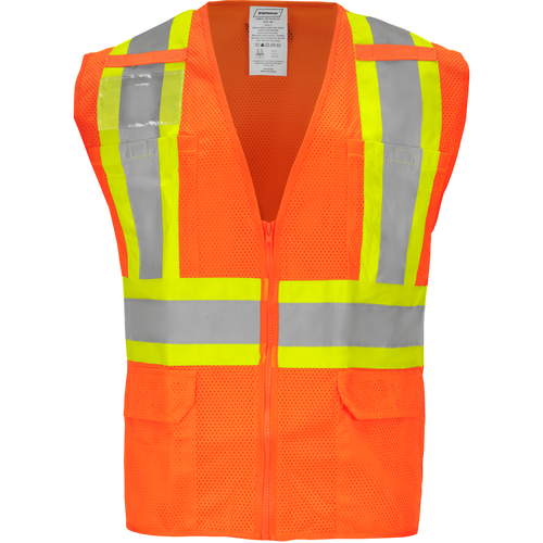 1287-Z-RD-CID - Class 2 Safety Vest with Zipper and Radio Clips image 0