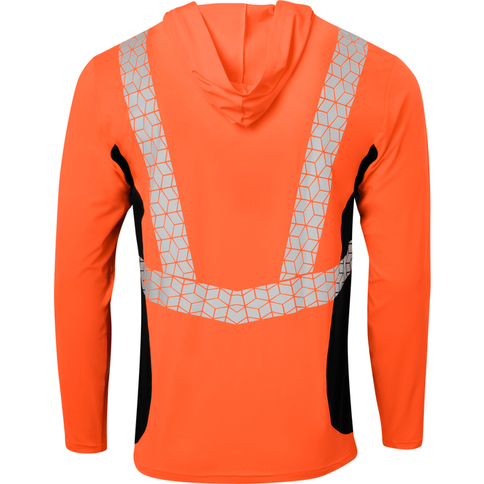7153 - Premium Hi Vis Class 2 Hooded Shirt with Elastex and GeoFlect Tape image 9