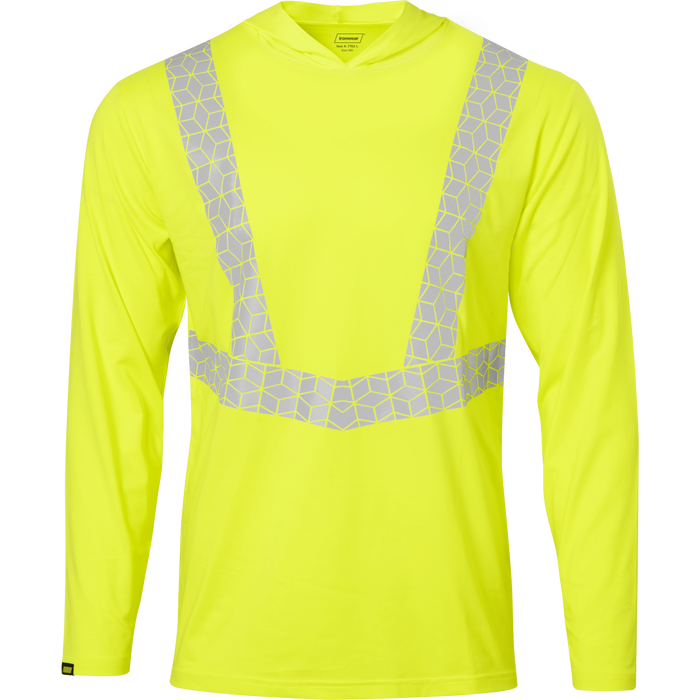 7152 - Premium Hi Vis Class 2 Hooded Shirt with Elastex and GeoFlect Tape image 2