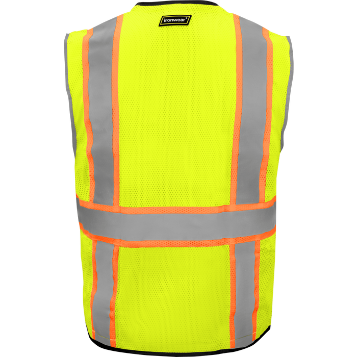 1296-Z-RD - Heavy Duty ANSI Class 3 Safety Vest with Zipper and Radio Clips image 1