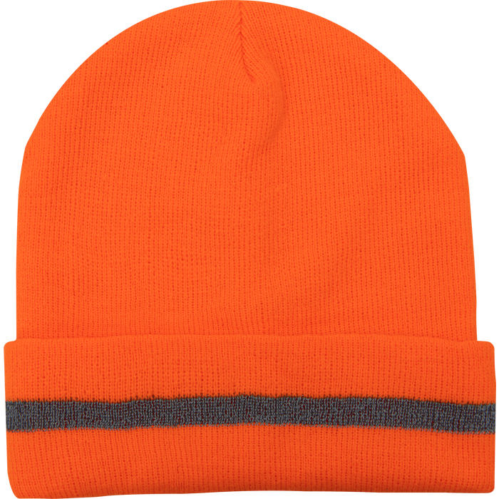 1243 - Hi Vis Beanie Hat with Reflective Tape image 2