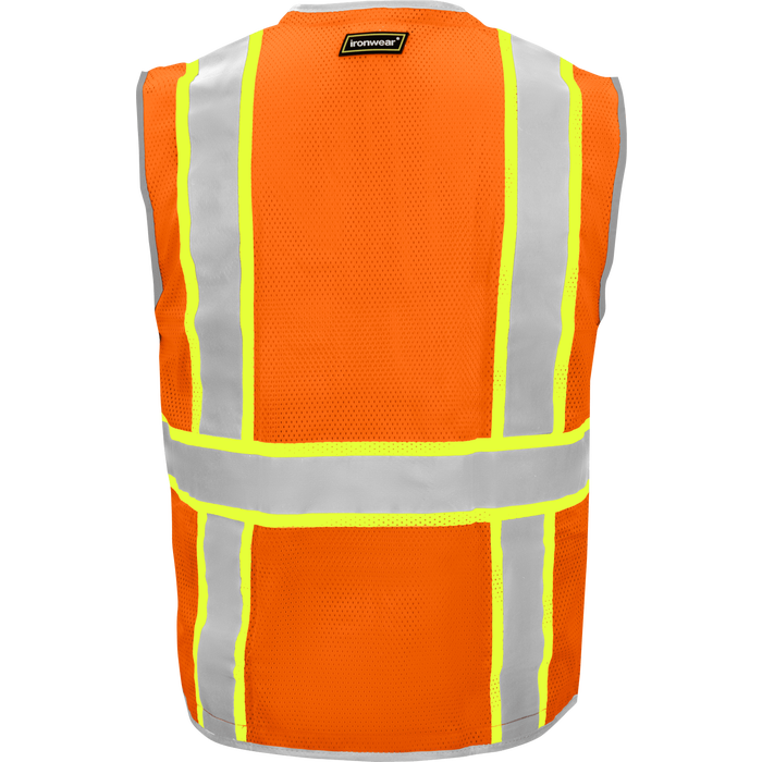 1241-Z-RD-CID - ANSI Class 2 Safety Vest with Zipper and Clear ID Pocket image 1
