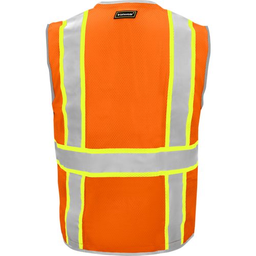 1241-Z-RD-CID - ANSI Class 2 Safety Vest with Zipper and Clear ID Pocket image 1
