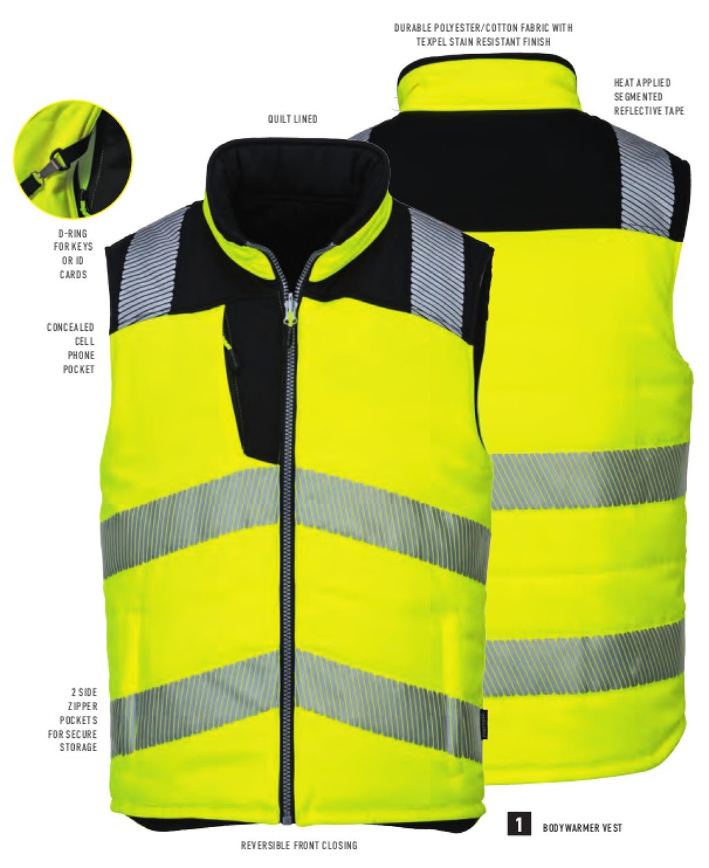 PW374 - Hi-Vis Reversible Bodywarmer Vest image 1