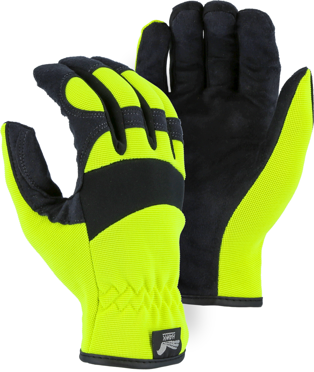 2136 - Armor Skin Mechanics Glove with Colored Knit Back image 1