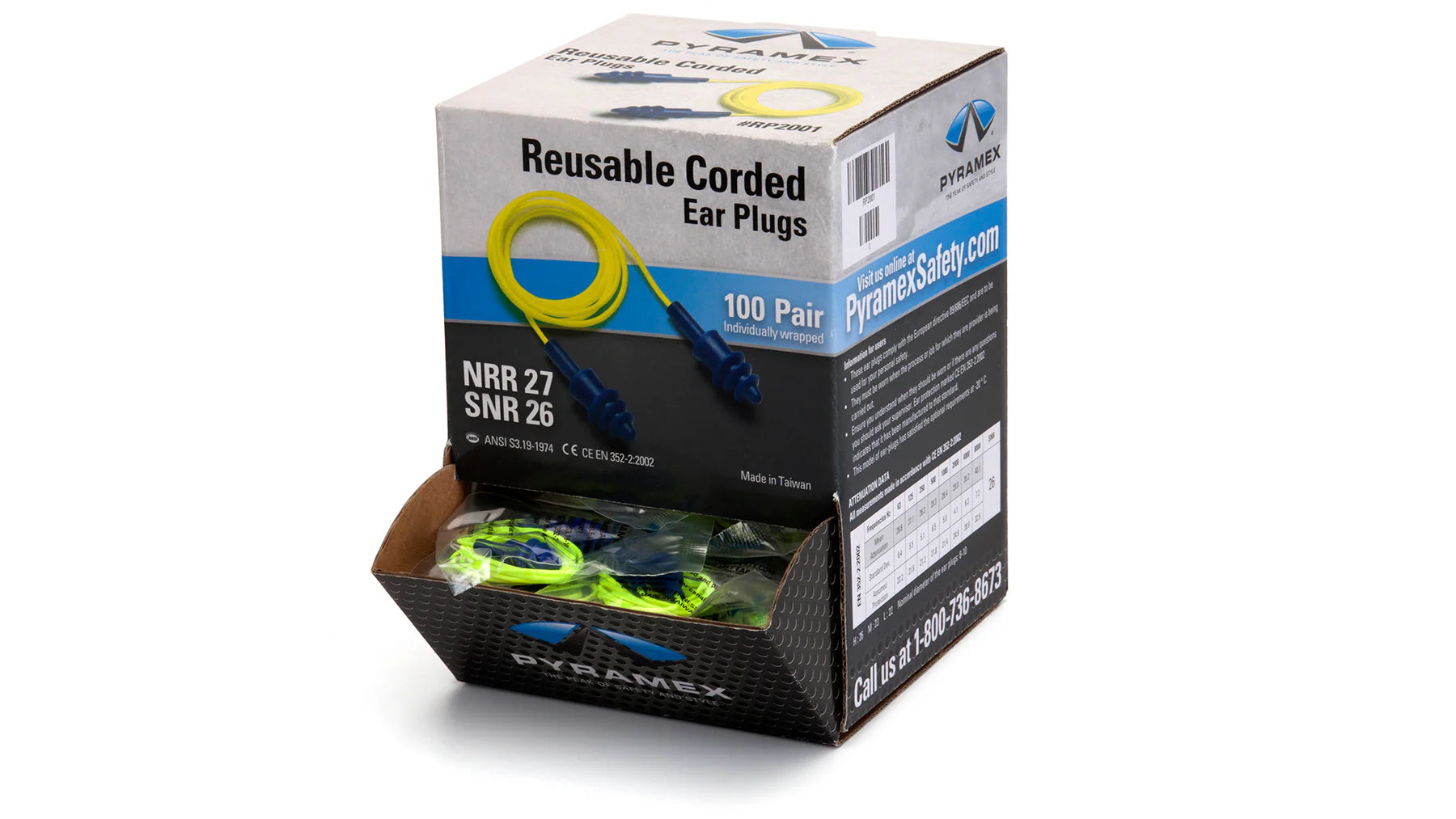 RP2001  - Reusable Corded Earplugs with Flanges image 1
