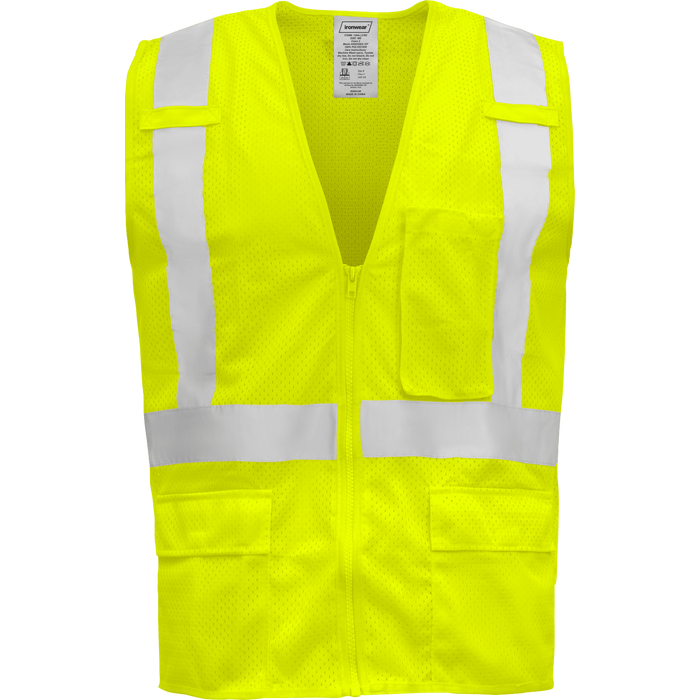 1284-Z-RD - Economy Safety Vest with Zipper and Radio Clips image 6