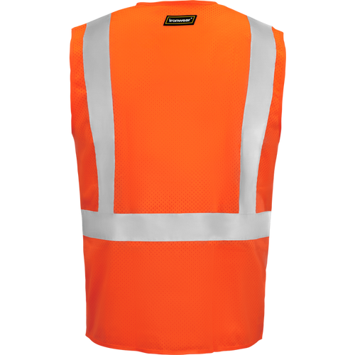 1284FR-Z-RD-CID - FR ANSI Class 2 Safety Vest with Zipper and Clear ID Pocket image 1