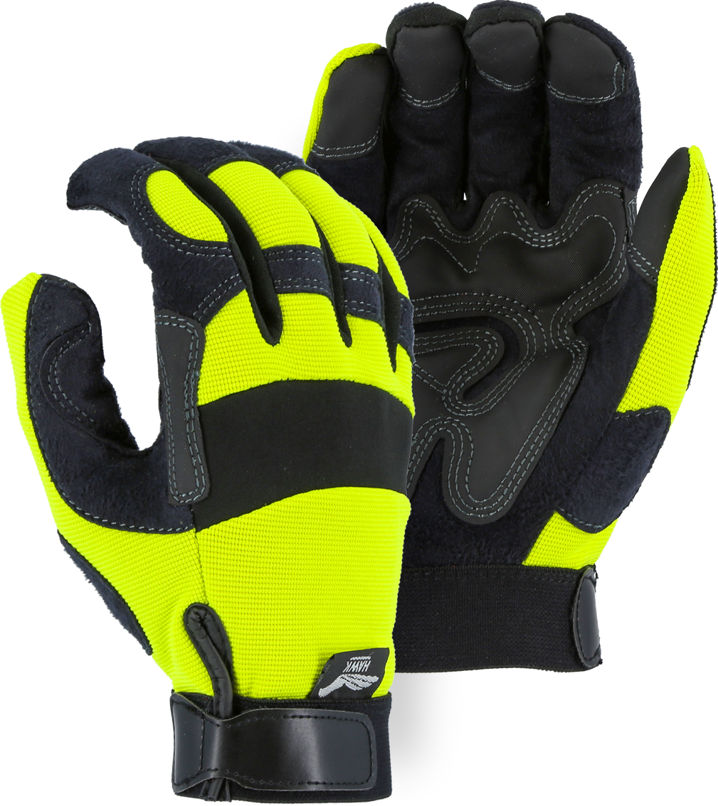 2139 - Armor Skin Mechanics Glove with PVC Double Palm and Hi Vis Knit Back image 1